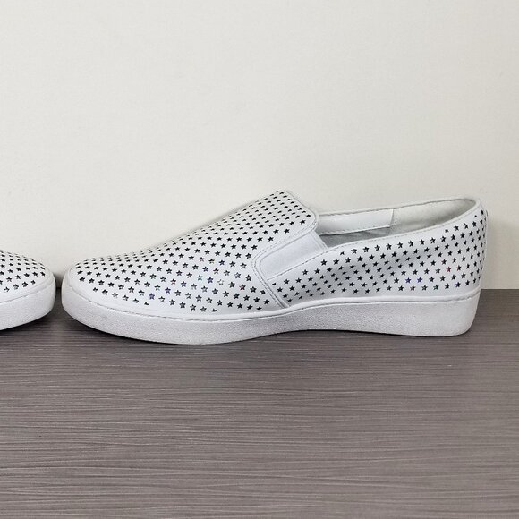 Michael Kors Perforated Star Leather Slip on shoes, White, Womens Size 10 M / 41 - Picture 9 of 12